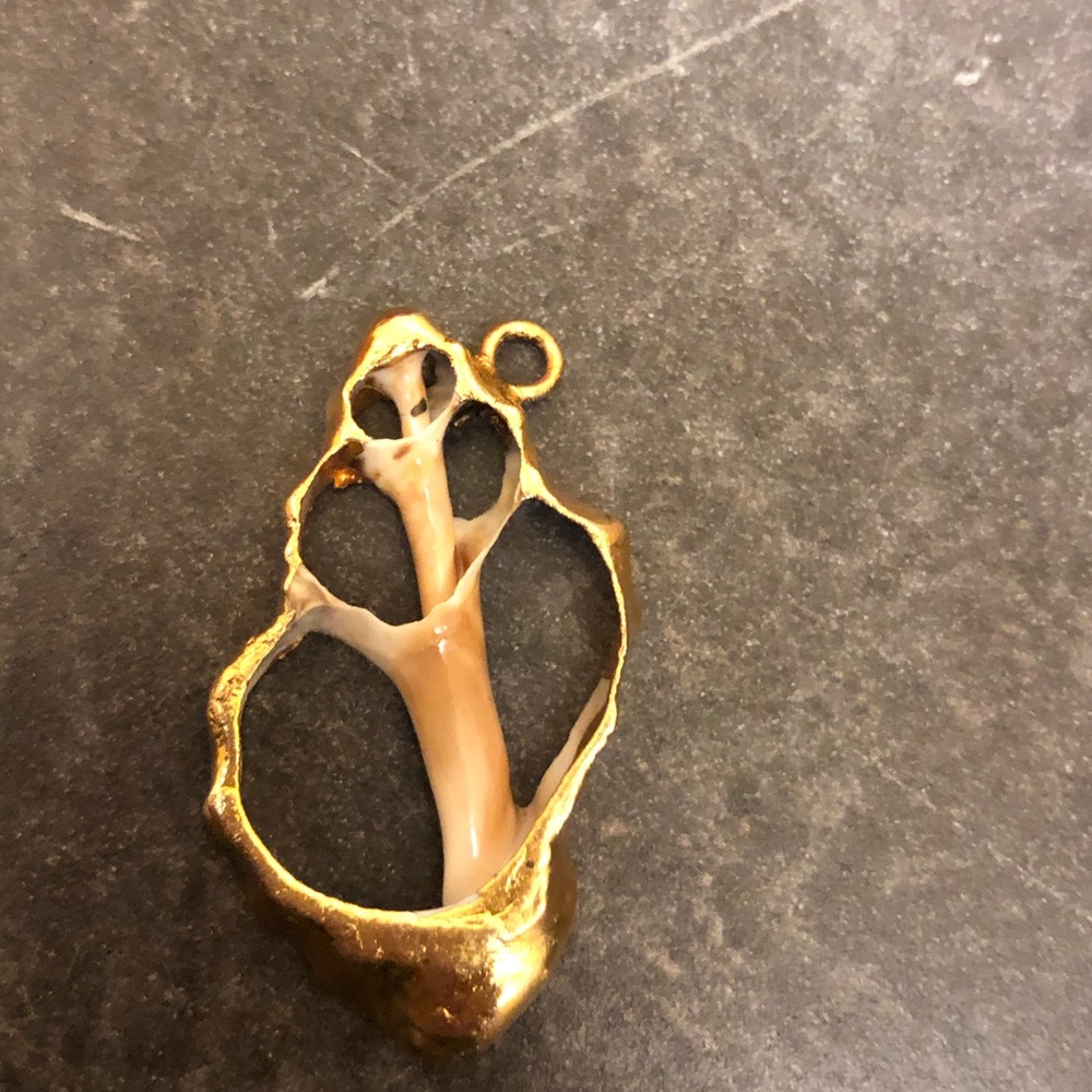 14k gold natural shell pendant